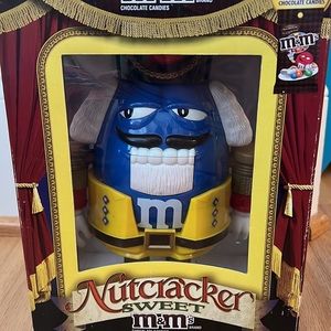 M & M blue red Limited edition holiday collectible, Nutcracker candy dispenser